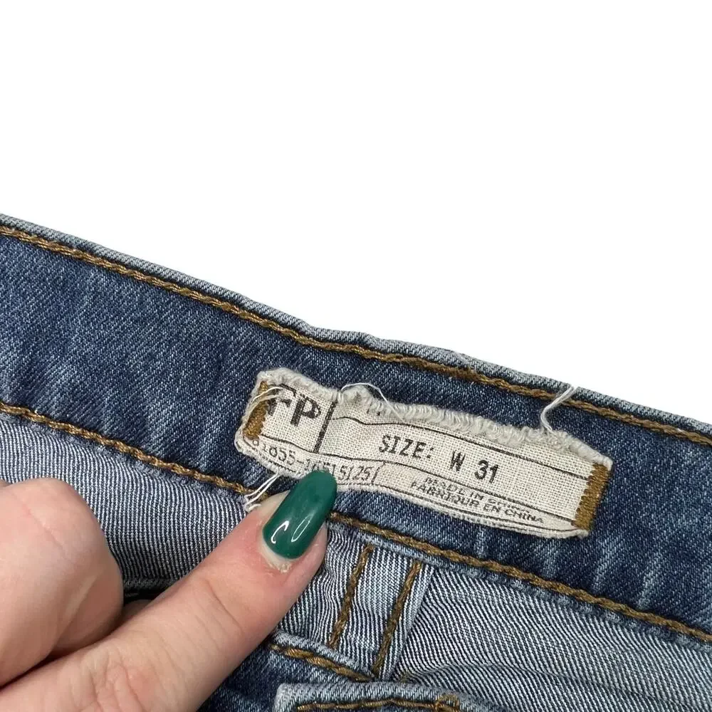 Free People High-Rise Ankle Skinny Jean Denim Stretch Medium Wash Womens 31